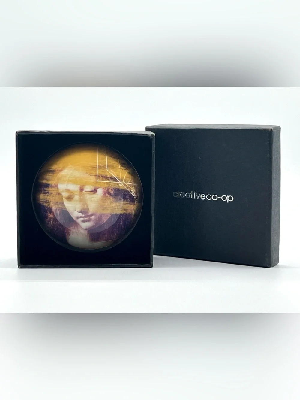 NIB Creative Co-Op Leonardo DaVinci “La Scapigliata” Dome Paper Weight